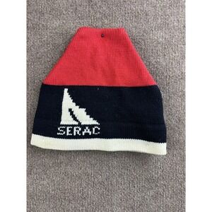 SERAC Beanie Mens One Size Black Striped Lined Winter Made In USA Casual Ski
